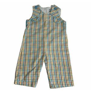 4/$25 Vintage Plaid Baby Boy Overalls